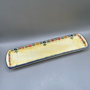 Vintage Handpainted serving Tray Signed Padilla Padilla Spain 11x2.75” floral